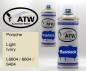 Preview: Porsche, Light Ivory, L6804 / 6604 / 6404: 400ml Sprühdose + 400ml Klarlack - Set, von ATW Autoteile West.